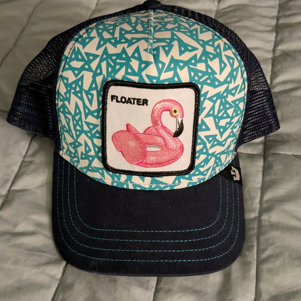 Super RARE Goorin Bros Blue and Teal Floater Flamingo Hat